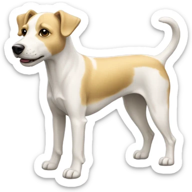 skinny little golden white  terrier dog  sticker