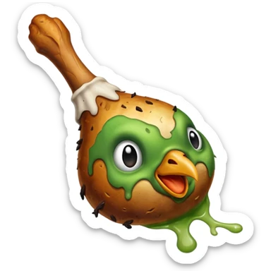 Rotten chicken drumstick sticker