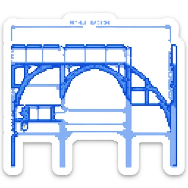 blue bridge blueprint sticker