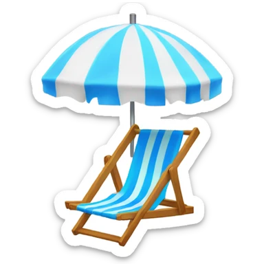 Beach umbrella with beach chair sticker