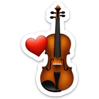 violin nad heart sticker