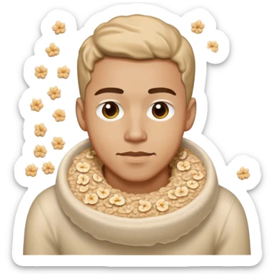 Gay man covered in oatmeal sticker
