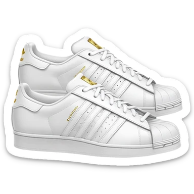 All white adidas superstars tennis shoes sticker