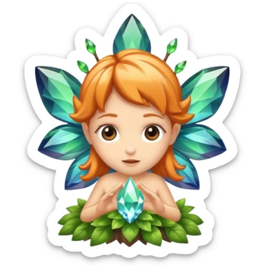 woodland fairy mind blown crystal burst sticker