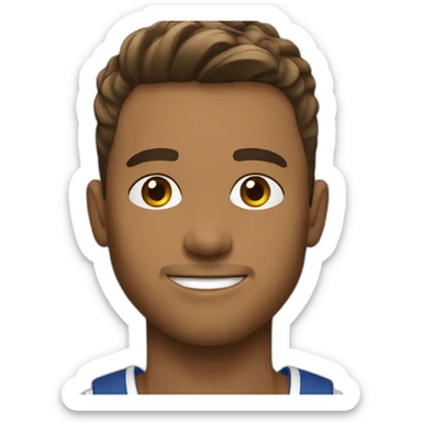French crop mid fade Brown Hair Young man emoji sticker
