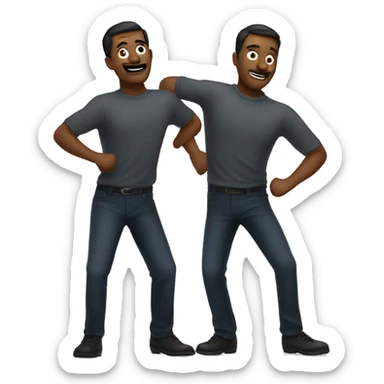 two man shaking their hips sticker