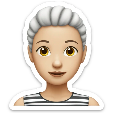 bald girl in striped shirt sticker