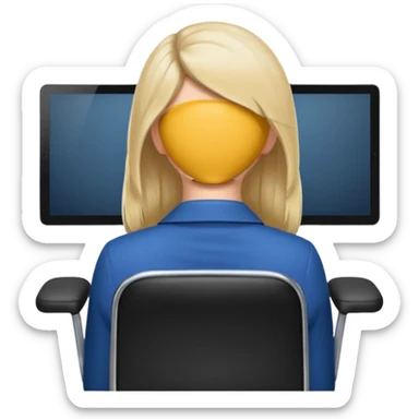 Woman Back of head sitting on an office chair sticker