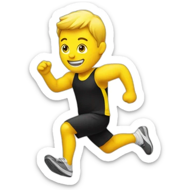 running man in black and yellow dress sticker