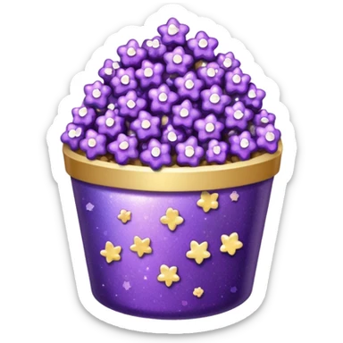 Glitter purple popcorn sticker