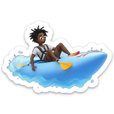 Playboi carti falling through the air in a kayak sticker