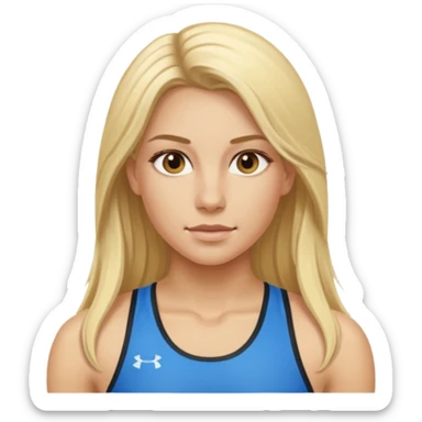 blonde long haired female athlete sticker