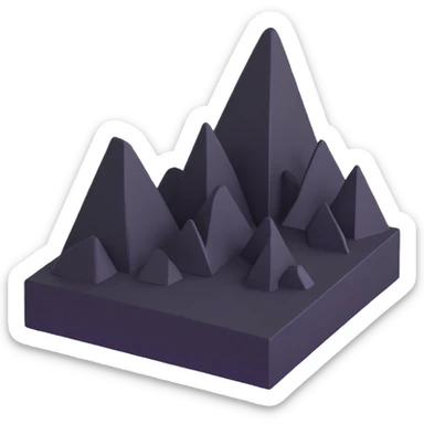 irregular plane with uneven surface and random elevations sticker