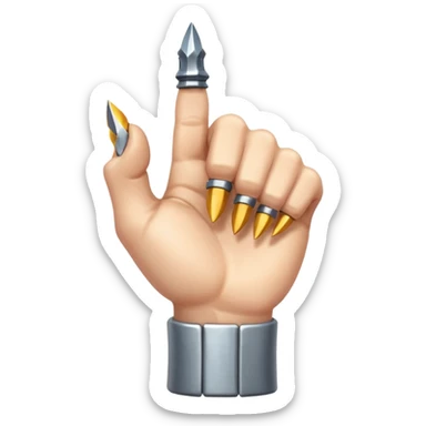 human fist with metal claws coming out sticker