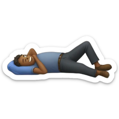 "A man lying on the floor." sticker