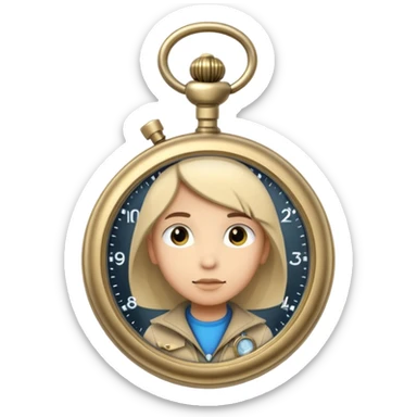 future Explorer with futuristic pocket watch sticker