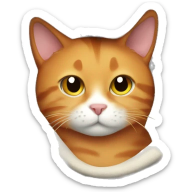 ginger cat with a blanket on in winter  sticker