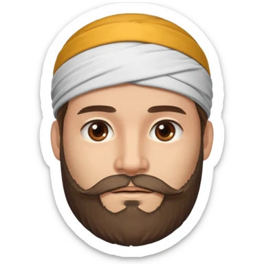 man bearded headband sticker