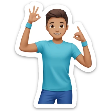 boy tiktok dance half body no tiktok logo sticker