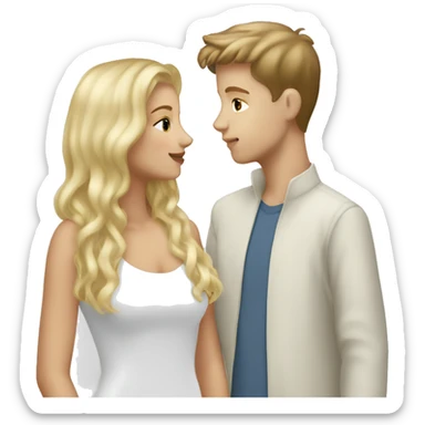 Kiss blonde white boy with brunette white girl sticker