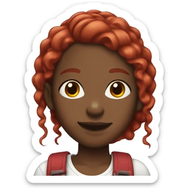 black girl with red hair and braces  sticker