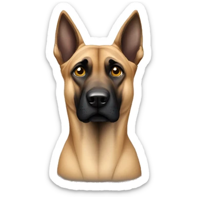 malinois fear peur chien triste sticker