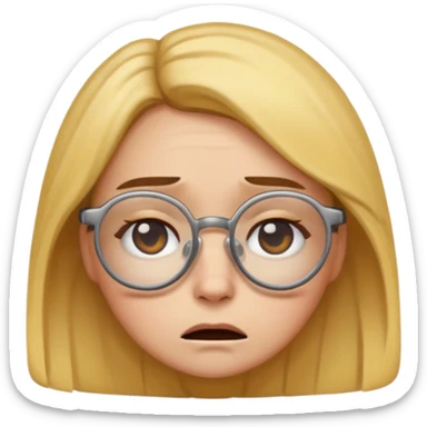 create a female emoji tired from studying and doing activities sticker