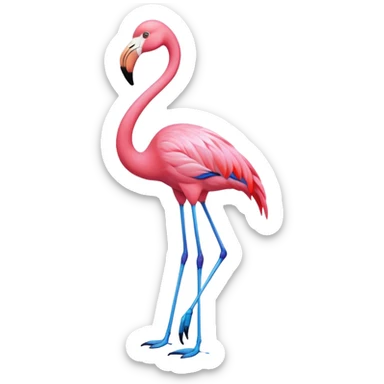 blue flamingo sticker
