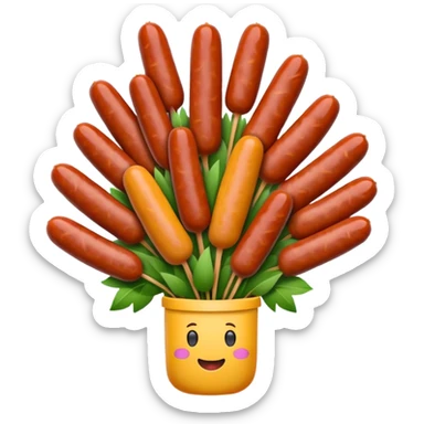 Make emoji flower bouqet from base sausage sticker