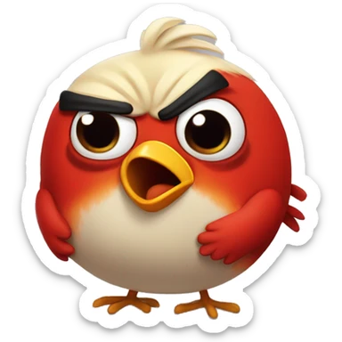 Cute angry bird sticker