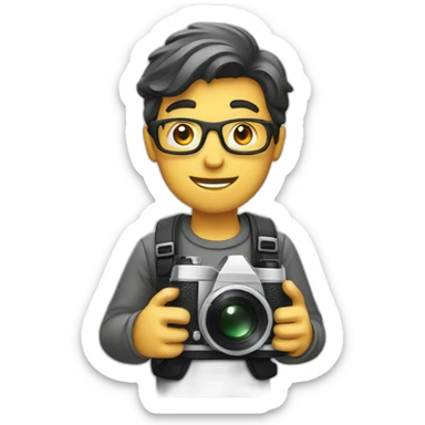 photographer holding film camera sticker