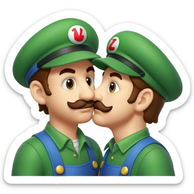 mario and luigi kissing sticker