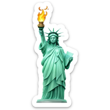 statue of liberty, holding torch, torso  sticker