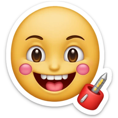 Make a flirty emoji with a nail in it’s teeth sticker