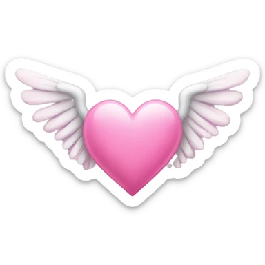 Pink heart with wings  sticker