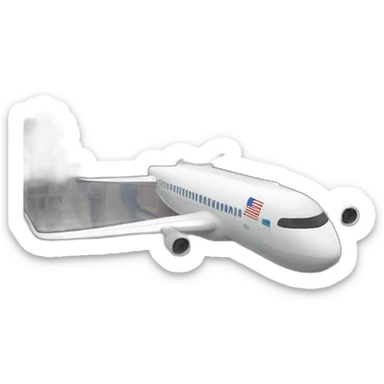 Plane going flying with world trade center in background sticker