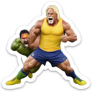 hulk hogan slamming ange postecoglou realistic sticker