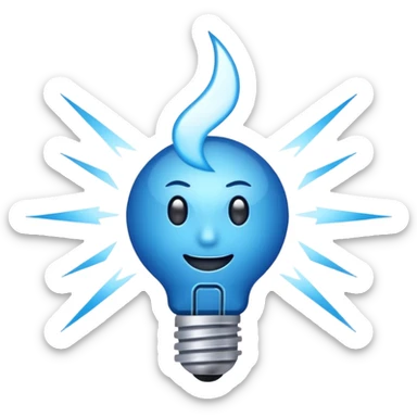 genera un razo de electricida azul sticker