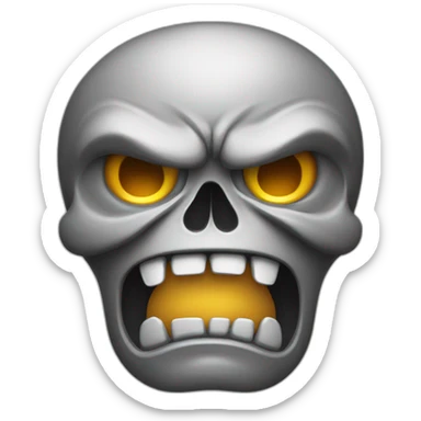 angry cry skull upside-down face emoji sticker