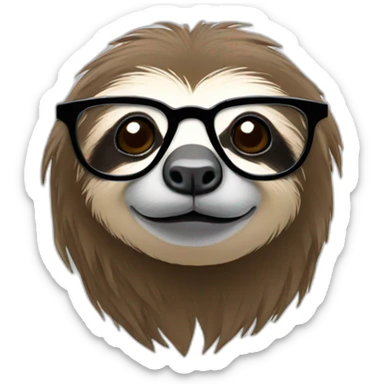 A sloth with fashion glasses sticker