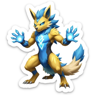 Shiny Epic Badass Manectric-Zeraora-hybrid (Full body) sticker