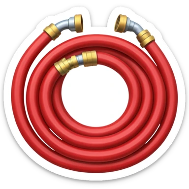A red Hose – coiled water hose sticker
