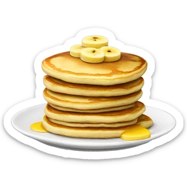Pancakes with banana sticker