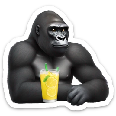 Gorilla drinking lemon soda sticker