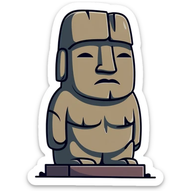 crying moai statue sticker