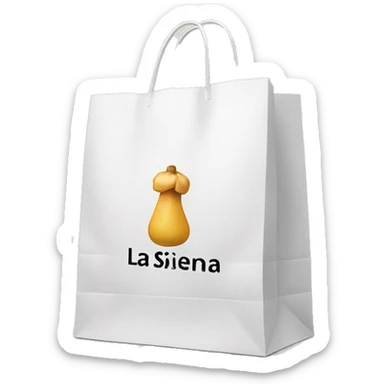White shopping bag with the Text La Sienna written on the side sticker