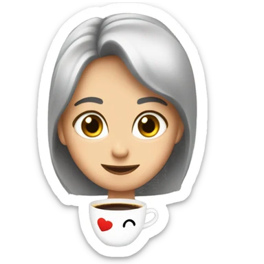 Cara café sorprendida con ojos de corazones  sticker