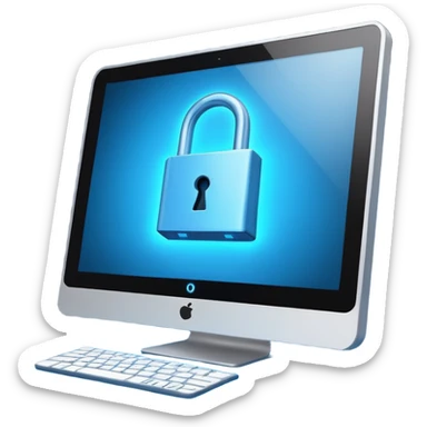 computer screen and the lock on it sticker