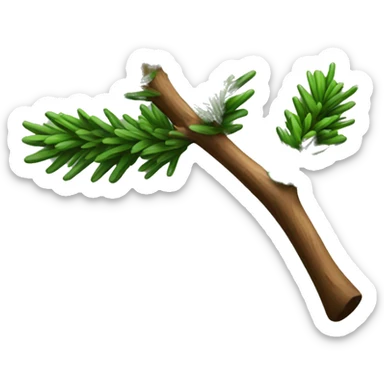 Spruce branch without decorations sticker