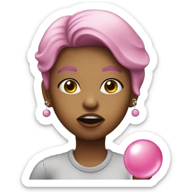 Bad girl that eat a bubble gum  sticker